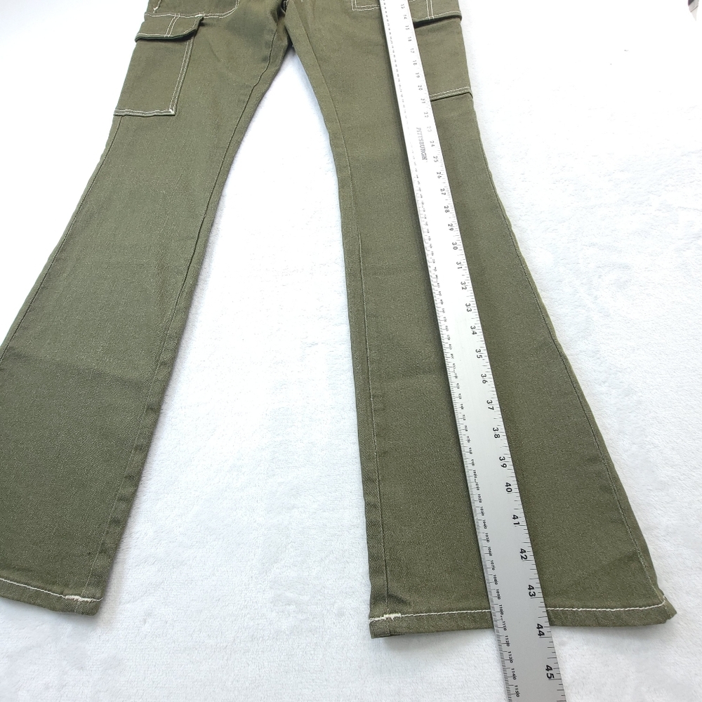 True Religion Cargo Bootcut Jeans Women’s Size 30 Kalamata Green NWT - Picture 4 of 11